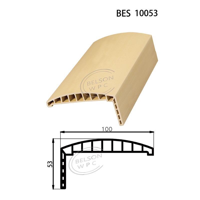 Belson WPC BES-10053 দৈর্ঘ্য কাস্টমাইজড 10cm প্রস্থ বৃত্তাকার আকৃতি WPC আর্কিট্রেভ বিশেষ ক্লায়েন্টদের জন্য ডিজাইন করা হয়েছে WPC দরজা লাইন
